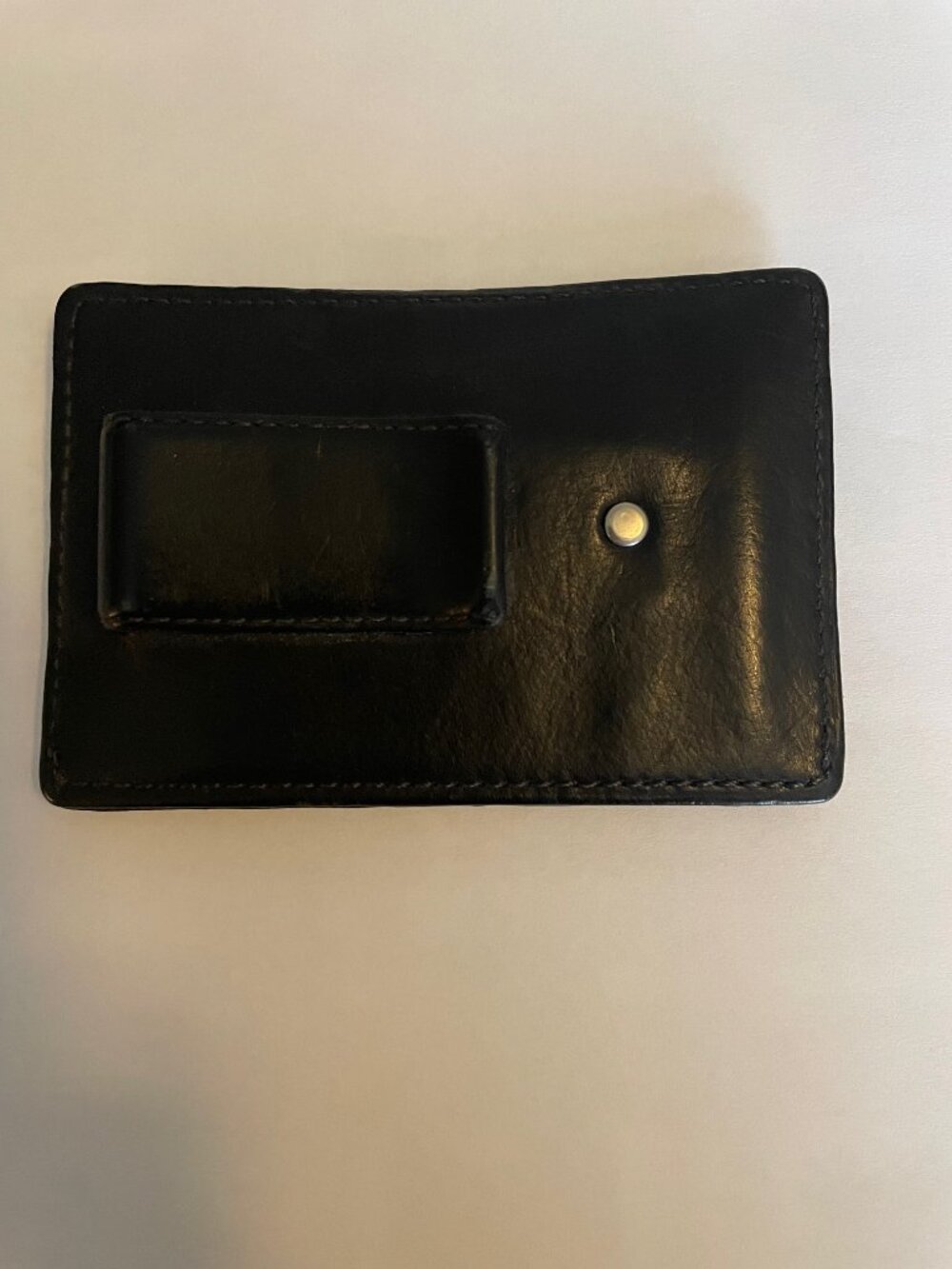 Coach Black Leather Slim Wallet with Money Clip Good Condition